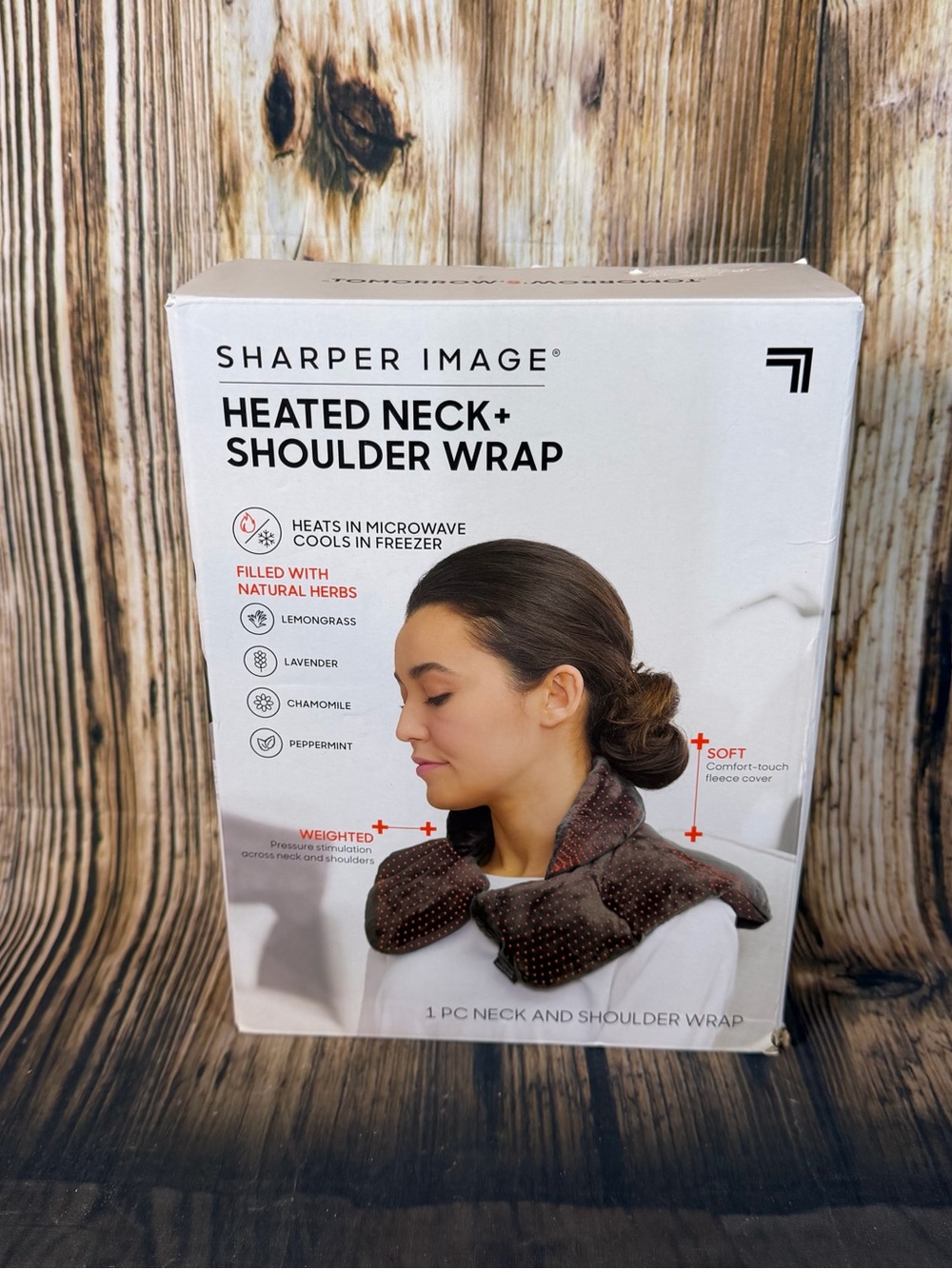 Sharper Image Heated Neck Shoulder Wrap Weighted Herbal Aromatherapy NEW